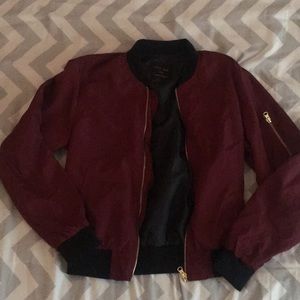 Forever 21 Burgandy Bomber Jacket